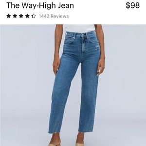 Everlane way high raw hem jeans size 24